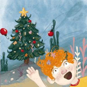 Detalle ilustraciones Navidad bajo el mar libro infantil