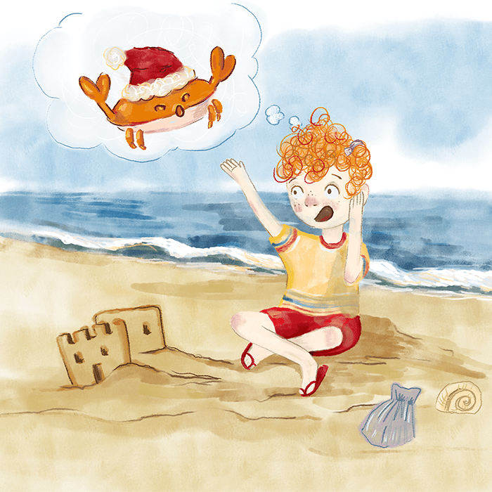 Detalle ilustraciones Navidad bajo el mar libro infantil