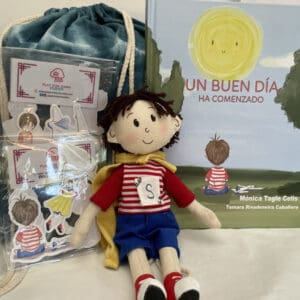 Pack Un Buen Día Ha Comenzado: libro + bolso + muñeco + stickers