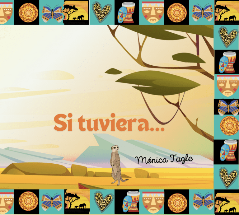 Portada del libro de tela para bebés “Si tuviera…” con ilustraciones de animales de la selva
