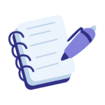 Cuaderno de apuntes y lápiz